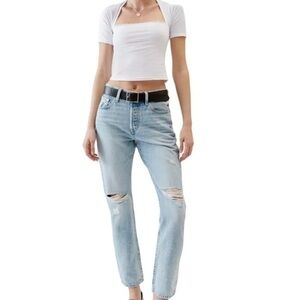 Levi’s® 501 Women’s distressed Jean Size 27 Color Blue Wash